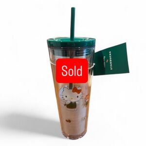 Hello Kitty Starbucks Clear 24oz Tumbler Limited Edition